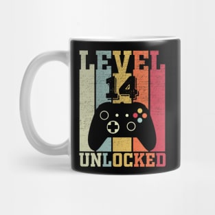 Level 14 Unlocked Funny Video Gamer 14th Birthday Gift Mug